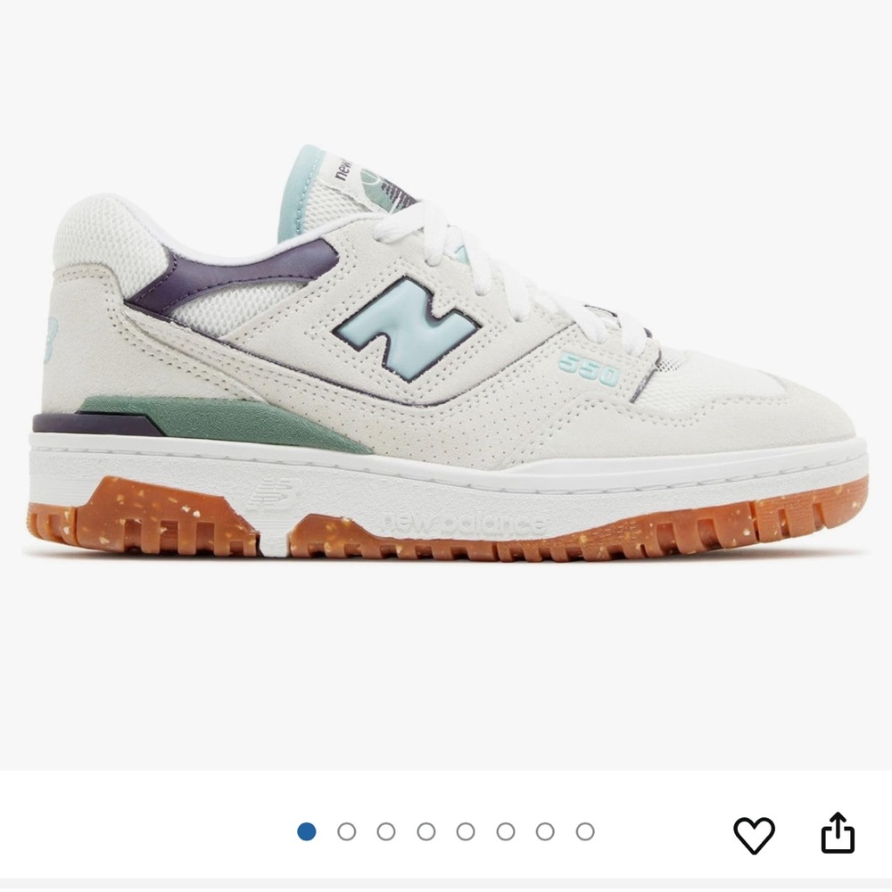 New Balance 550 White and Green Sneakers